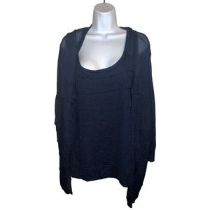 Talbots Navy Tiered Twinset SZ 3X